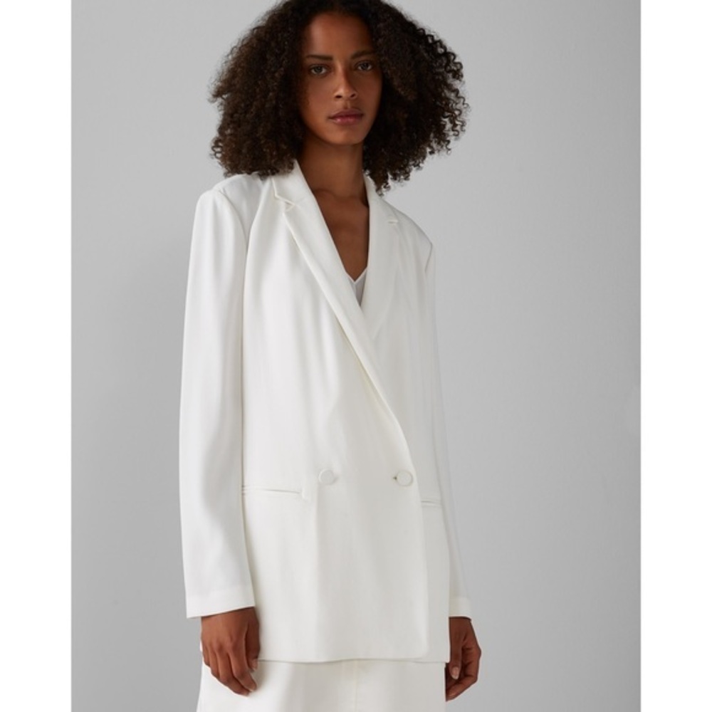 Club Monaco Women Deconstructed Blazer Veste Size XL White NWT $229.00 relaxed